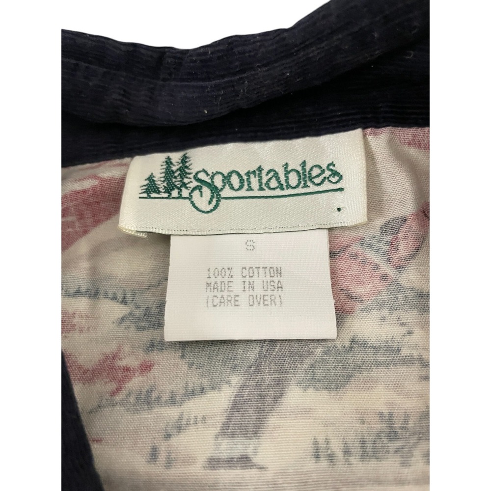 Sportables Button Up Shirt Winter Snow Scene Vintage Women's Small - Picture 3 of 8